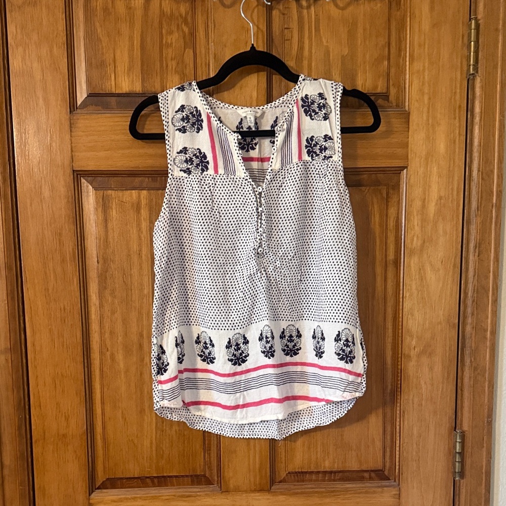 Lucky Brand Black and White Floral Blouse